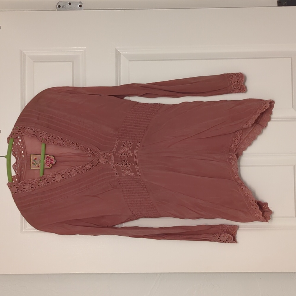 Johnny Was - dusty rose, medium, swimsuit coverup
